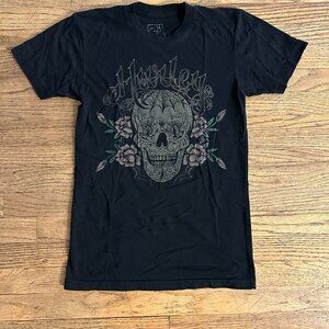 Hurley Black Skull & Floral Graphic T-Shirt - Medium